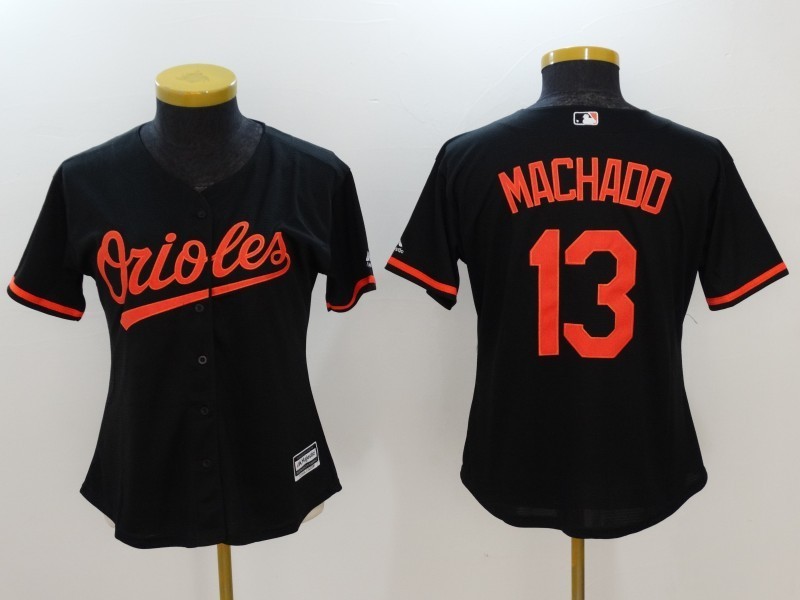 Women's Black Baltimore Orioles #13 Manny Machado Cool Base Stitched Jersey